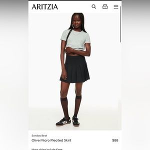 Olive micro skirt Aritzia Sunday Best